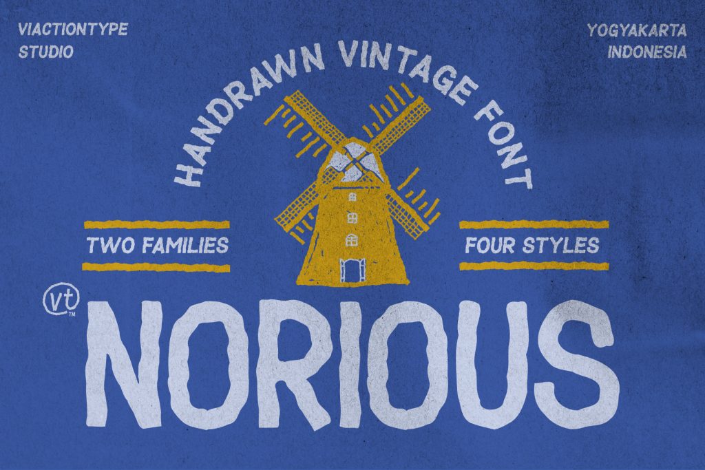 Norious is a bold, vintage-inspired typeface that brings a raw, hand-drawn aesthetic to your design projects. Crafted with rough, sketchy strokes and a rugged charm, Norious captures the essence of handcrafted typography with its unique, organic feel. Perfect for projects that need a touch of retro, rebellious flair, Norious is ideal for logos, posters, branding, and more.