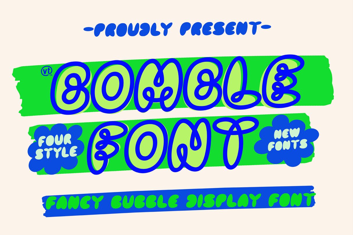 VT Bomble – Unique Bubble Display Font