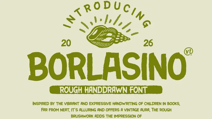 Borlasino is a handcrafted vintage brush font featuring authentic brush stroke textures. Includes Regular and Oblique styles with multilingual support, perfect for branding, logos, packaging, posters, and apparel.