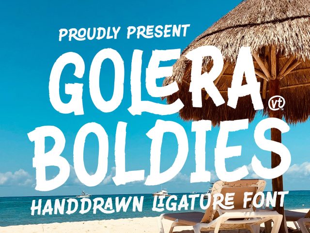 Golera Boldies: Bold Hand-Drawn Sans Serif Font with Playful Ligatures
