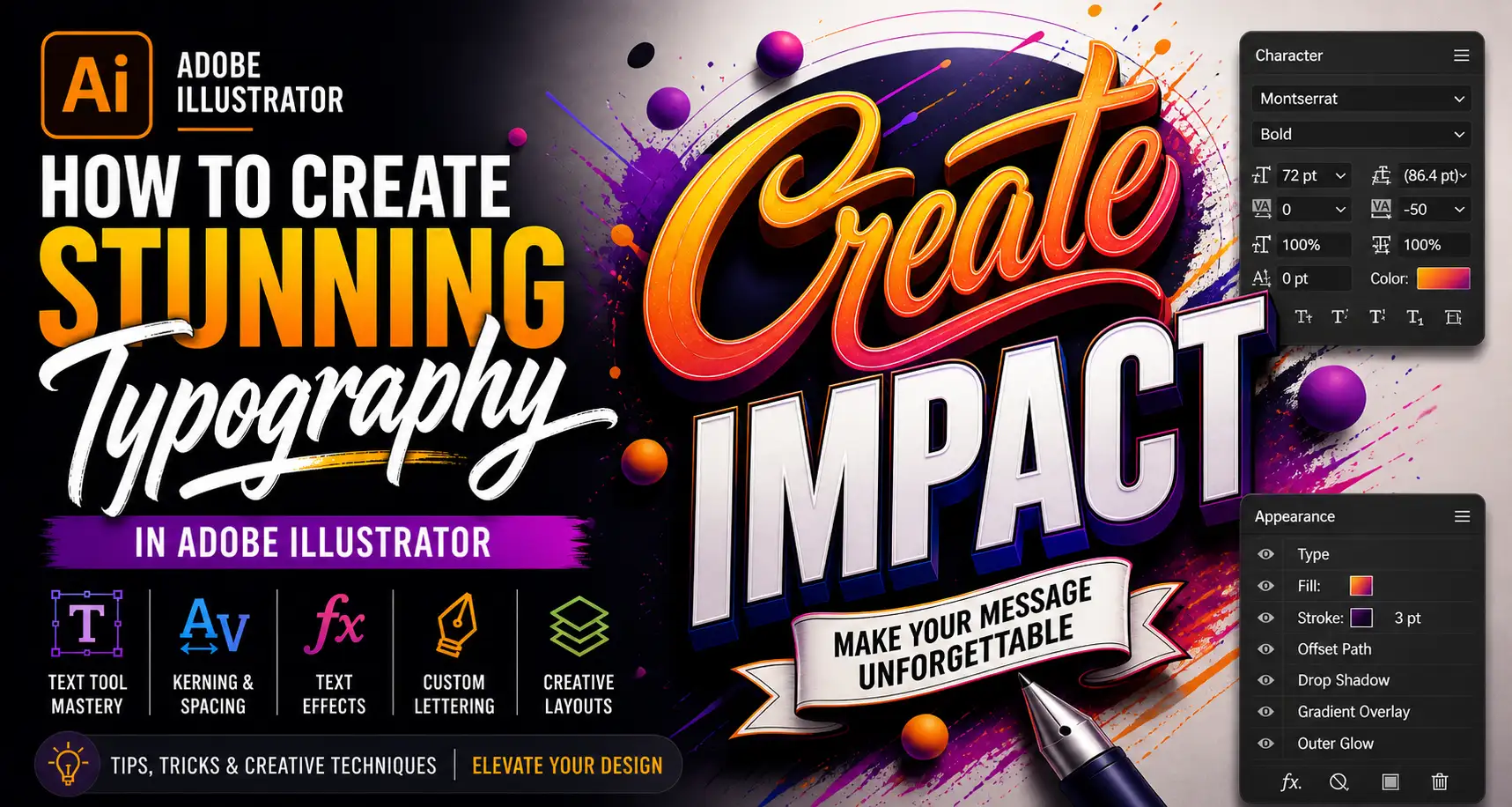 How to Create Stunning Typography in Adobe Illustrator (Complete Guide ...