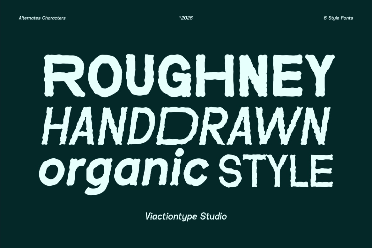 VT Roughney - Handdrawn Font